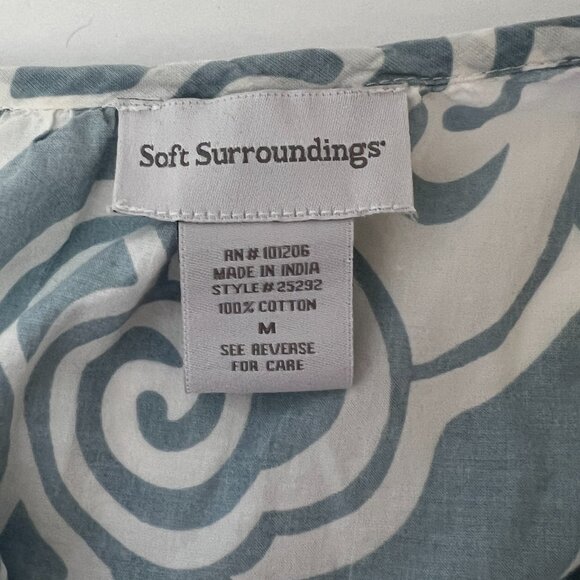 Soft Surroundings cotton tunic with ¾ sleeves women’s size M - Picture 3 of 6
